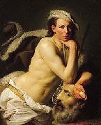 Johann Zoffany Self portrait as David with the head of Goliath, Germany oil painting artist
